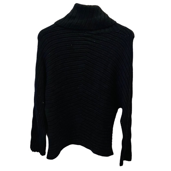 KRIMSOM KLOVER Black Ribbed Turtleneck Pullover - Picture 2 of 4